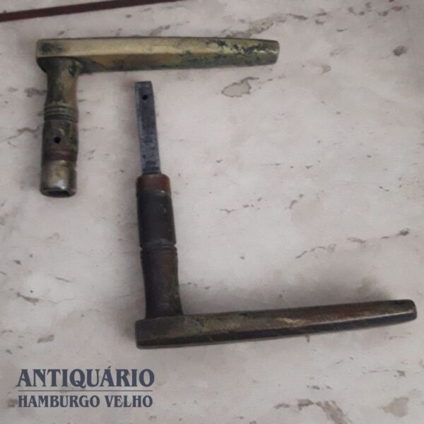 Maçaneta de porta antiga em bronze - Imagem 5