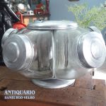 Baleiro antigo, em vidro, de 1 andar