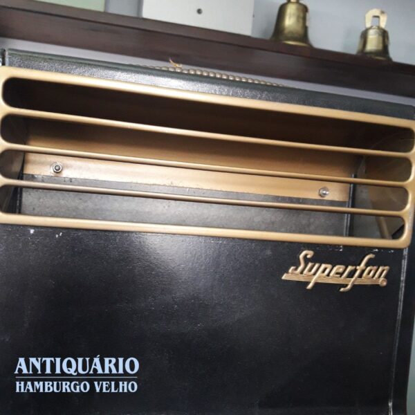 Ventilador americano, antigo, preto com dourado - Imagem 3